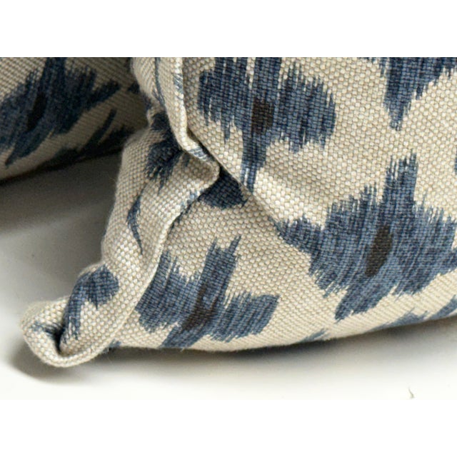 Bespoke Blue + Ivory Ikat Throw Pillows, Pair For Sale - Image 9 of 12