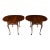1970s Pair Hitchcock Solid Cherry Drop Leaf Side Tables Queen Anne Style End Tables For Sale