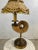 Traditional Vintage Ceramic Horn Lamp With Shade For Sale - Image 3 of 11