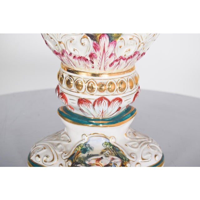 Amphora Shaped Polychrome Pottery Jar, 1950s For Sale - Image 4 of 13