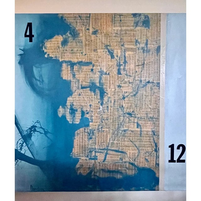 Contemporary Vintage Large Signed "The 8 Hour Shift" Abstract Painting For Sale - Image 3 of 9