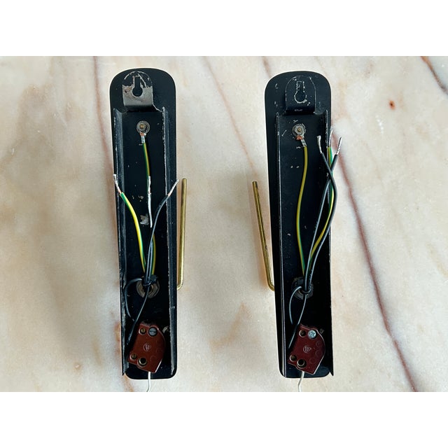 Mid-Century Modern Scandinavian Milk Glass and Brass Wall Lights, Denmark, 1960s, Set of 2 For Sale - Image 14 of 18