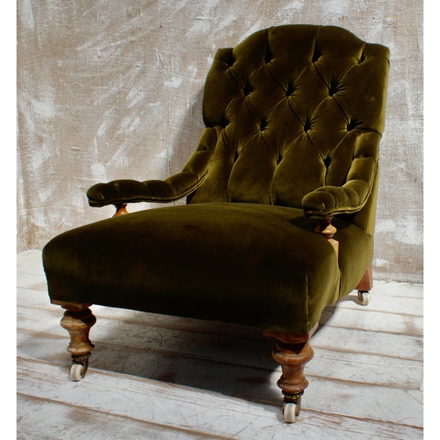 Late 19th Century Victorian Deep Button Parlour Chair, 1880s For Sale - Image 5 of 11