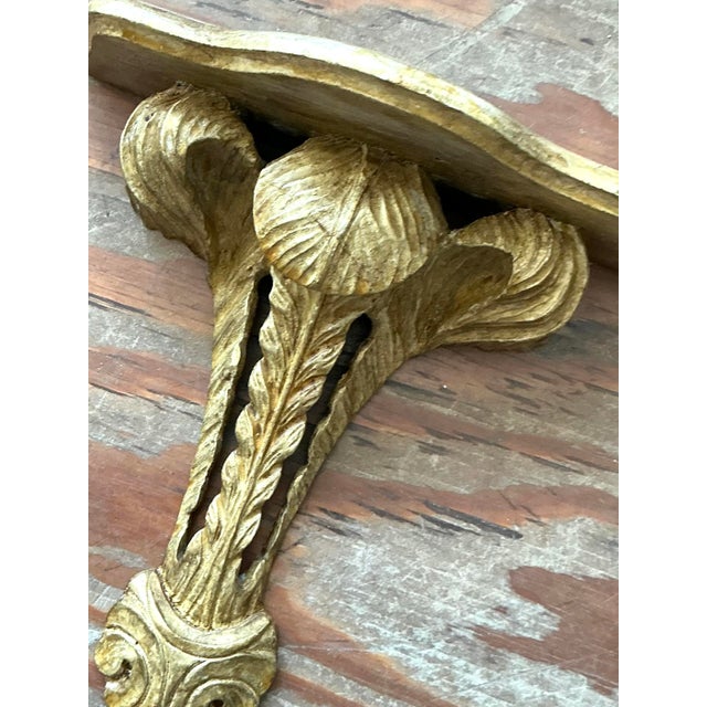 Shabby Chic Vintage Regency Italian Hand Carved Brackets. - A Pair For Sale - Image 3 of 7