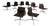 Italian Modern Fabric Office Chair by Charles and Ray Eames for ICF, 1970s, Set of 8 For Sale