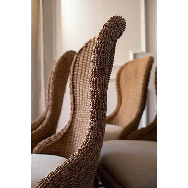 Vintage Stanley Cottage Revival Cabana Chairs in Seagrass, Set of Four For Sale - Image 4 of 16