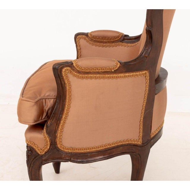 Louis XV Silk Upholstered Child's Bergere For Sale - Image 10 of 11