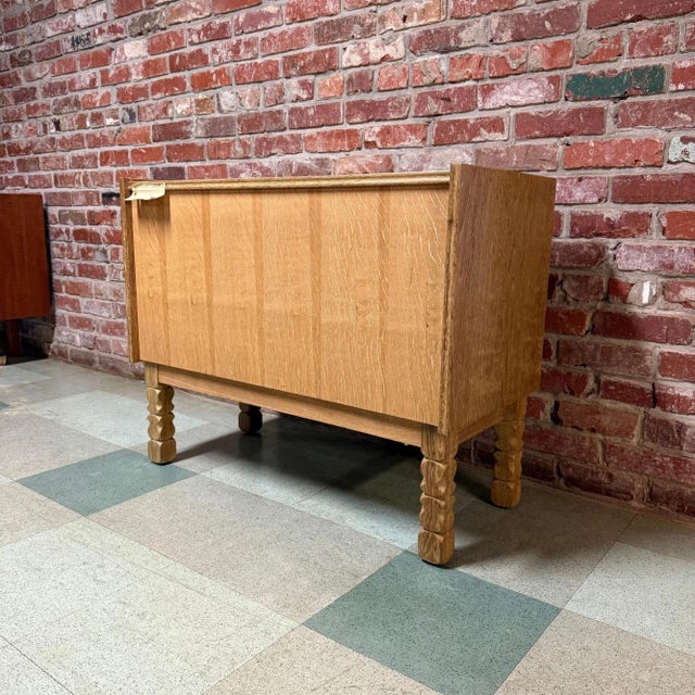 Wood Danish Carved Oak Chest by Henning Kjærnulf, Attributed For Sale - Image 7 of 9