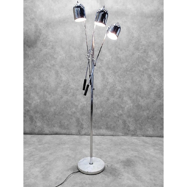 Vintage Mid Century Modern Chrome and Marble Triennale Floor Lamp for Arredoluce Italy Brighten your space with this...