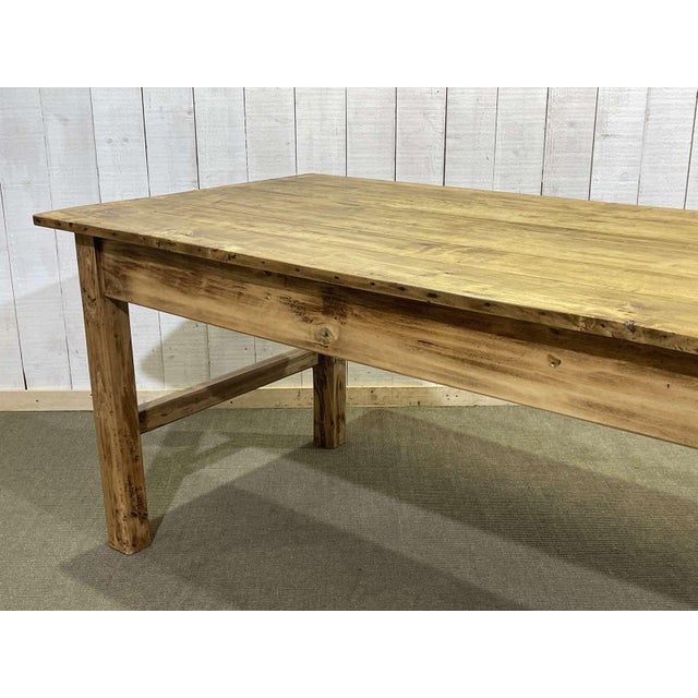 Brown Early 20th Century Poplar Farmhouse Table For Sale - Image 8 of 14