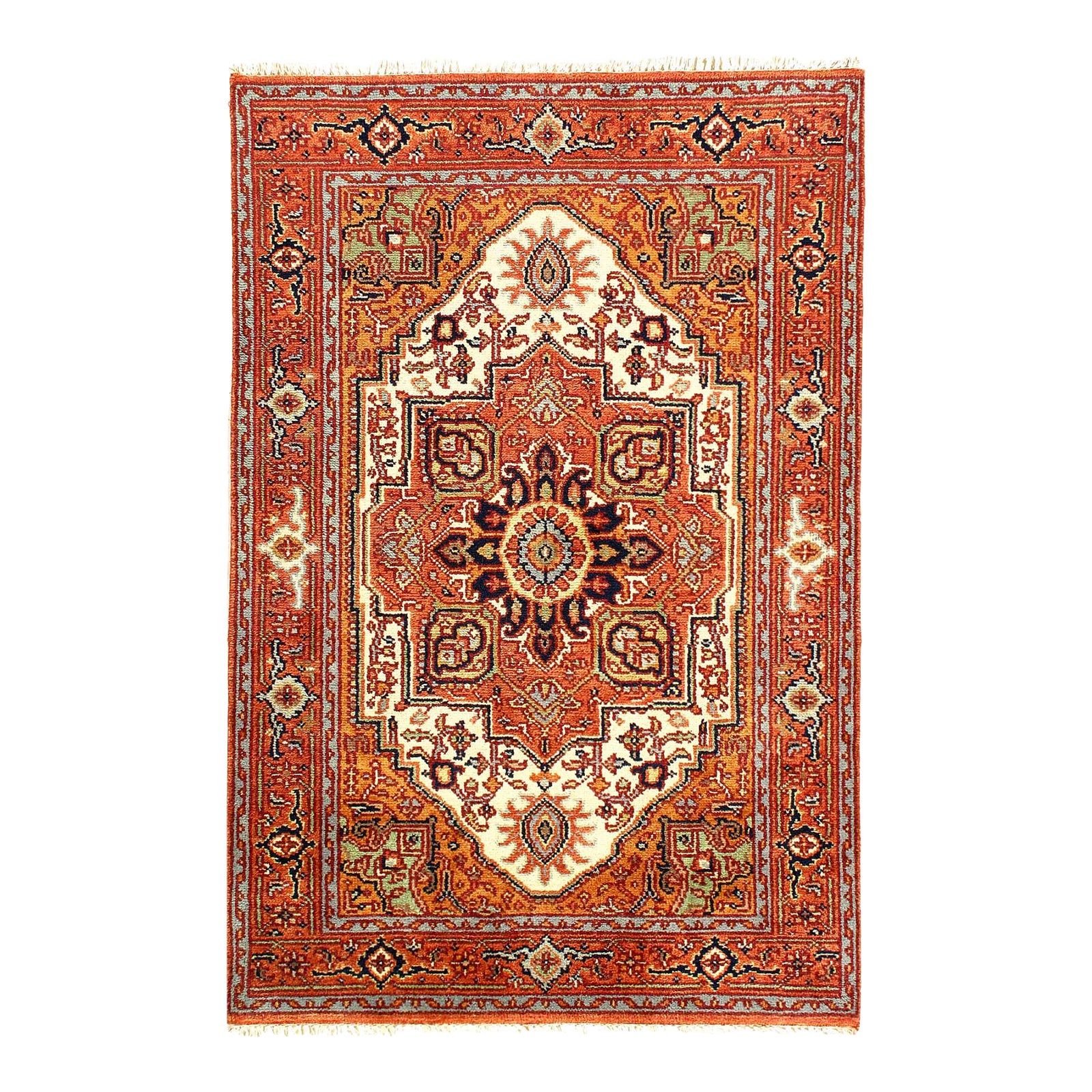 2020s Fine Hand Knotted Persian Serapi Design | Chairish