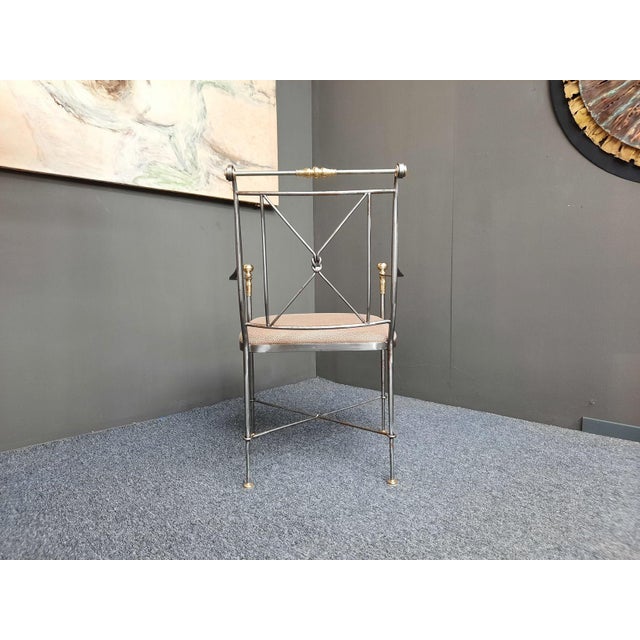 Regency Wrought Iron Armchair by Alberto Orlandi, Italy, 1970s For Sale - Image 16 of 18