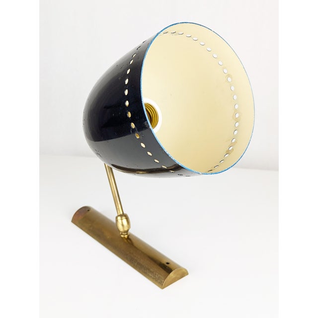 Italian Adjustable Sconce in Black Aluminum and Brass, 1950s For Sale - Image 4 of 12