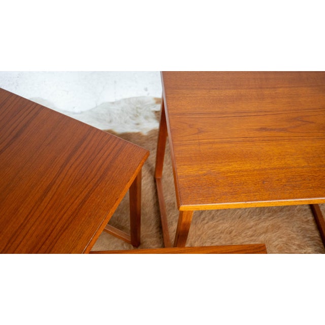 1970s Danish Modern BRDR Furbo Teak Nesting Tables - Set of 3 For Sale - Image 12 of 18
