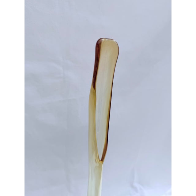 Vintage Mid-Century Viking Epic Line Amber Six-Petal Art Glass Swung Vase For Sale - Image 6 of 9