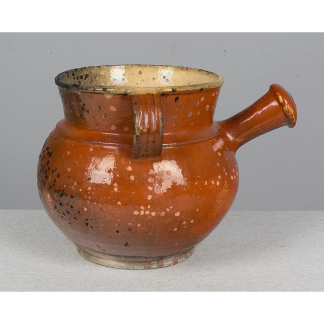 19th Century French Glazed Terracotta Toupin Cooking Pot For Sale - Image 4 of 11
