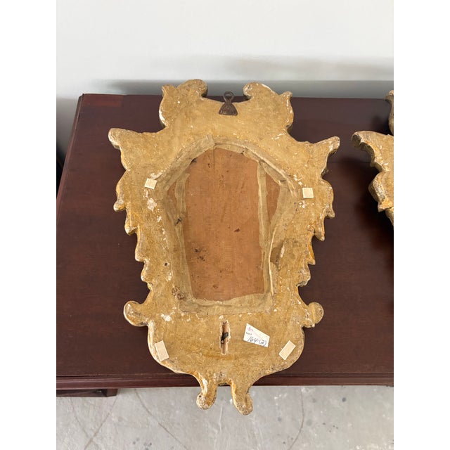 Pair of 18th Century Italian Rococo Giltwood Mirrors For Sale In Houston - Image 6 of 7