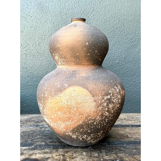 Ceramic Vintage Double Gourd Ceramic Vase For Sale - Image 7 of 12