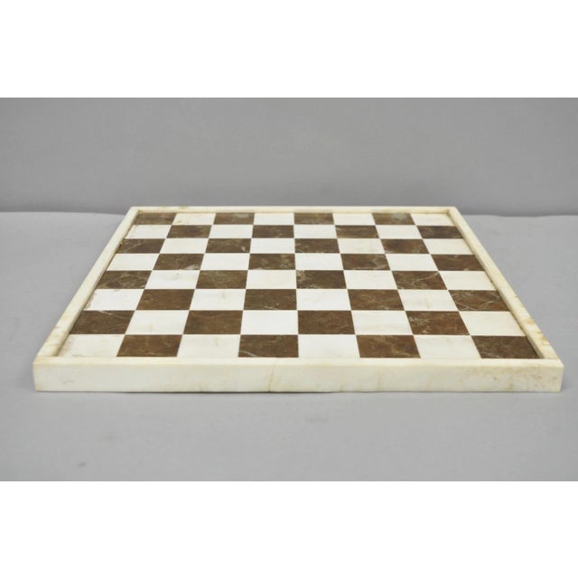 Vintage Mid Century Modern Mosaic Brown Marble Stone Chess Game Checkerboard For Sale In Philadelphia - Image 6 of 13
