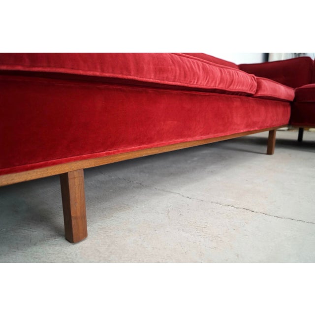 1960’s Mid-Century Modern 2-Piece Walnut Sectional Sofa For Sale - Image 12 of 12