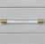 2020s Matthew Izzo Home Amber Light Gray Shagreen Three Drawer Side Table With Acrylic and Antique Brass Drawer Pulls For Sale - Image 5 of 7