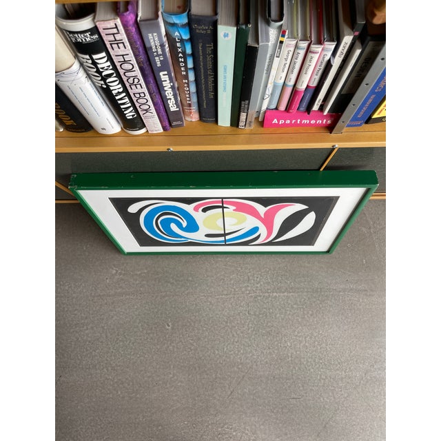 Green 1980s David Hockney Xerox Print Board Untitled Diptych Primary Green Wood Frame Home Made Series For Sale - Image 8 of 12