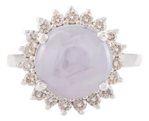 French Vintage-Inspired Star Sapphire Diamond Sunburst Cocktail Ring in 14k Gold Size 8