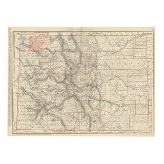 Antique Map of Colorado, The Centennial State from Rand McNally, 1899 For Sale