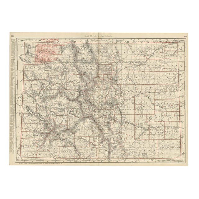 Antique Map of Colorado, The Centennial State from Rand McNally, 1899 For Sale