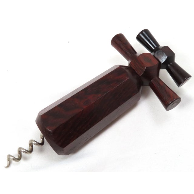 Fine Quality Hand Made Vintage Rosewood Double Action Corkscrew Circa Mid 20th Century For Sale In Boston - Image 6 of 13