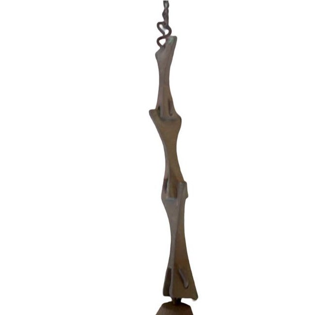 Verdigris Mid 20th Century Authentic Paolo Soleri Cosanti Bronze Wind Bell With Stamped Maker's Mark For Sale - Image 8 of 9