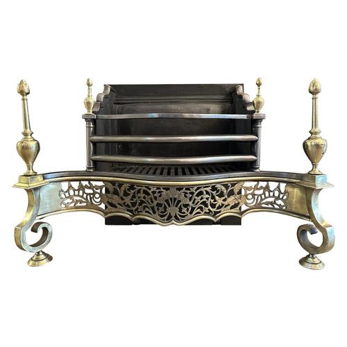 Antique English Regency Style Brass and Steel Fire Grate, 1880 For Sale - Image 14 of 14