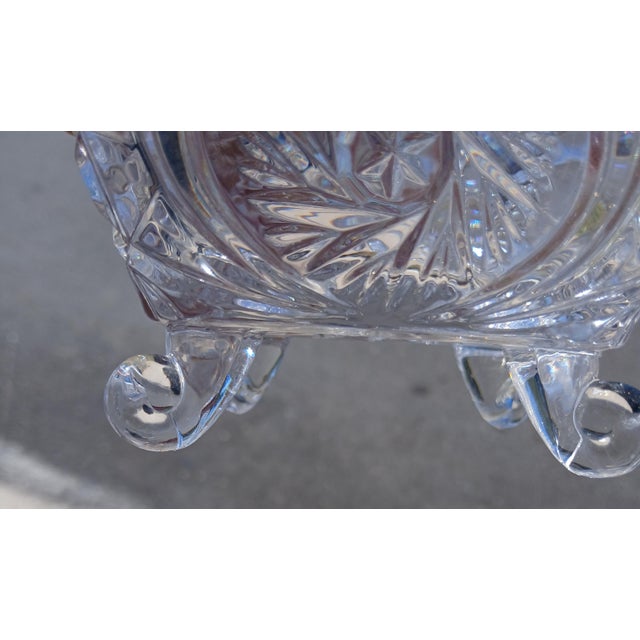 Beautiful Bohemian glass cut Crystal lidded candy dish. Pattern is pinwheel or whirling star and this is a gorgeous...