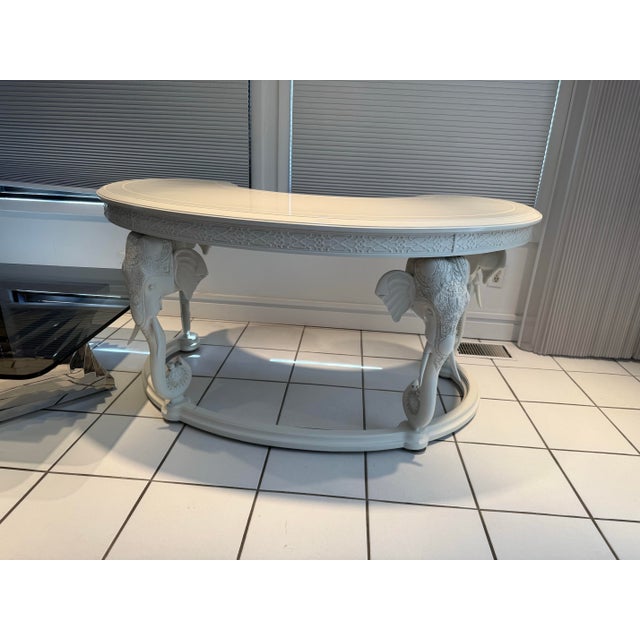 1970s Gampel Stoll Kidney Shaped Elephant Desk For Sale - Image 4 of 7