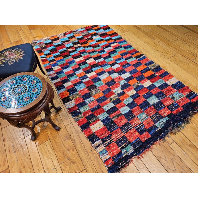 Vintage Moroccan Boucherouite Shag Rug, Handwoven Wool & Cotton, 5' X 8' For Sale - Image 11 of 12