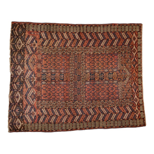 Antique Turkmen Square Rug - 4' X 4'11" For Sale
