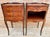 Brown Early 20th Century French Marquetry and Iron Hardware Bedside Tables or Nightstand, A Pair For Sale - Image 8 of 18