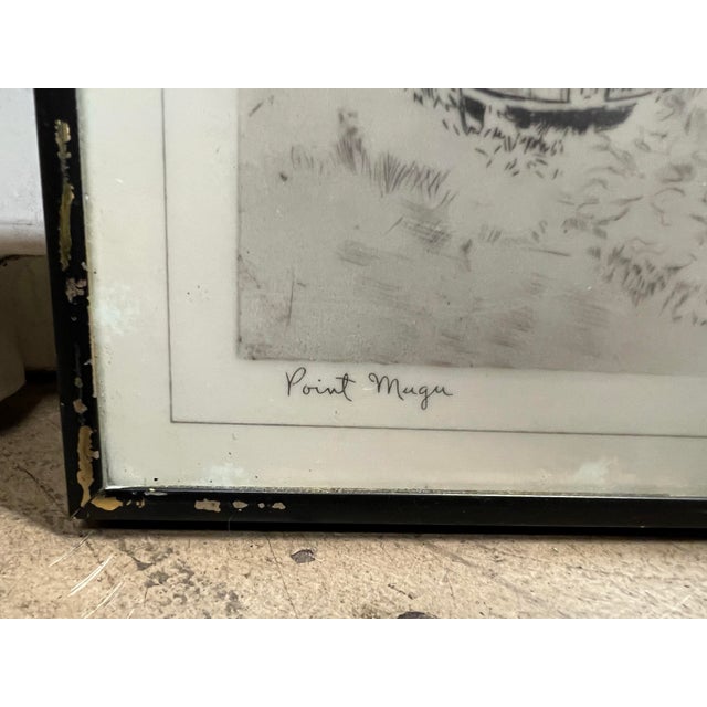 Vintage Framed Black & White Coastal Art by Lionel Barrymore - Set of 3 For Sale - Image 10 of 12