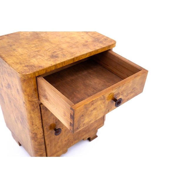 Brown Art Deco Style Side Tables, Poland, 1950s, Set of 2 For Sale - Image 8 of 15