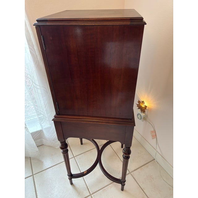 Traditional Vintage Multi‑Drawer Silver Utensil Cabinet / Silver Chest on Stand For Sale - Image 3 of 12