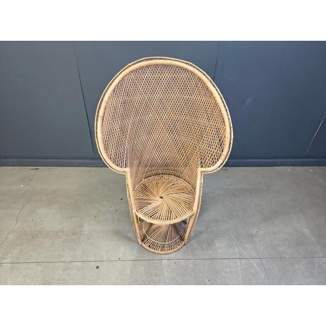Vintage Wicker Peacock Chair, 1970s For Sale - Image 4 of 17
