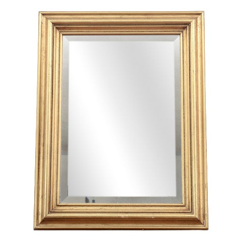 Mid-Century Gilt Wood Mirror For Sale