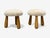Mid-Century Modern Danish Modern Style, Sheepskin Stools, Beige Shearling, Maple, Usa, 21st C. For Sale - Image 3 of 7