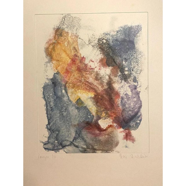 Abstract Composition is an original mixed media drawing in ink and watercolor on paper realized by Peter Dischleit...