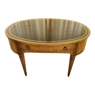 20th Century Baker Mahogany Oval Leather Inset Desk For Sale