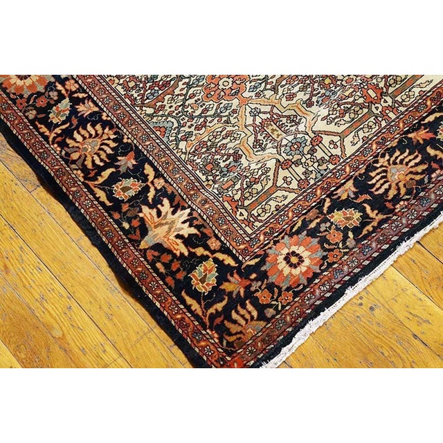 Fine Beautiful Ivory Background Color With Sarouk Farahan Style Antique Persian Rug For Sale In New York - Image 6 of 6
