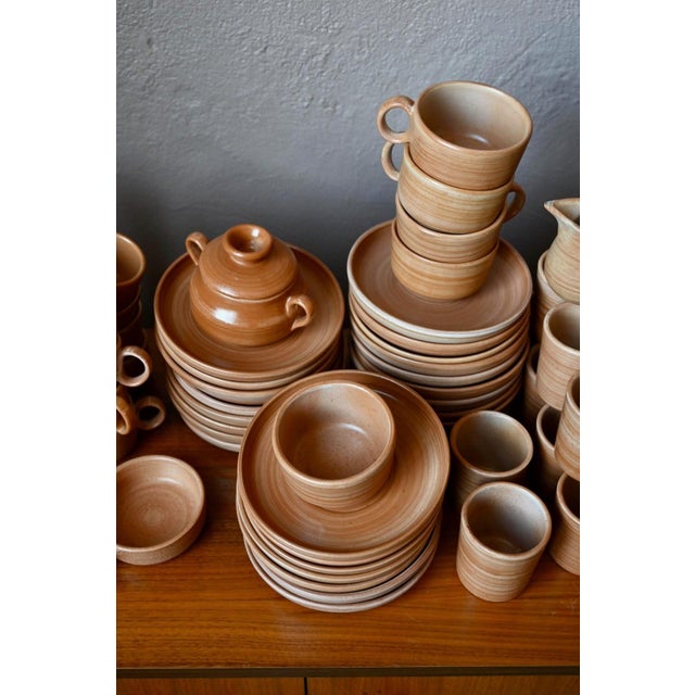 Ceramic Ceramic Dinner Service with Glazed Terracotta by Jean Austruy, 1960s For Sale - Image 7 of 17