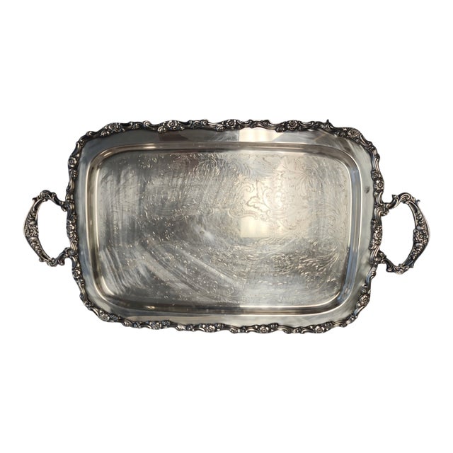 Early 20th Century Oneida Silverplate Brookline Butler's Serving Tray For Sale