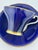 Aynsley Cobalt Blue Teacup and Saucer, Corset Shape W/ Cabbage Rose - 1930s For Sale In Boston - Image 6 of 10