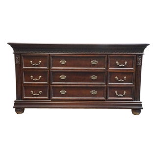 Collezione Europa Cachat Collection Cherry Contemporary Traditional 50" Triple Dresser For Sale